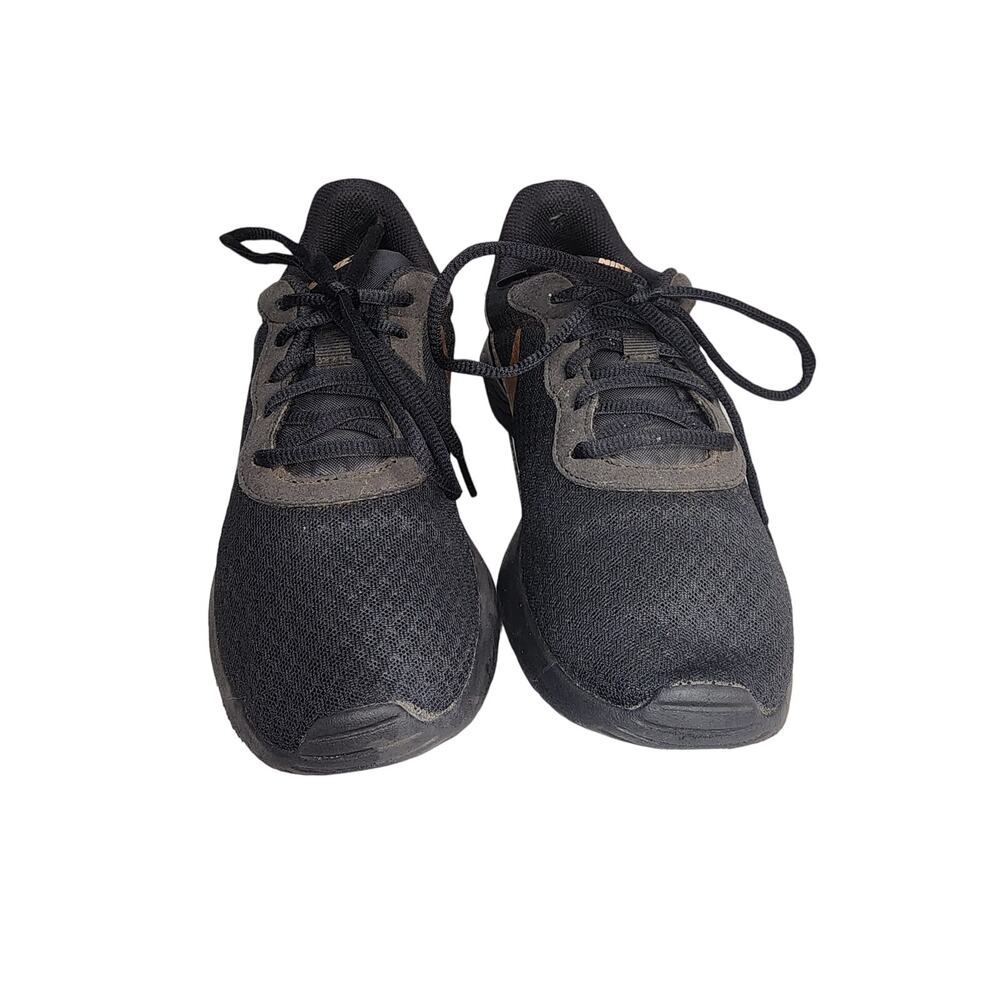 Nike Tanjun Black Metallic Red Bronze Womens Size 7.5 Athletic Sneaker